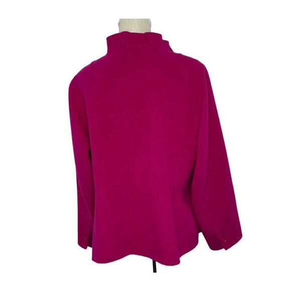 ✨TALBOTS RUFFLE-NECK DOUBLE-FACE SZ 6 HOT PINK JACKET✨ - Picture 5 of 8